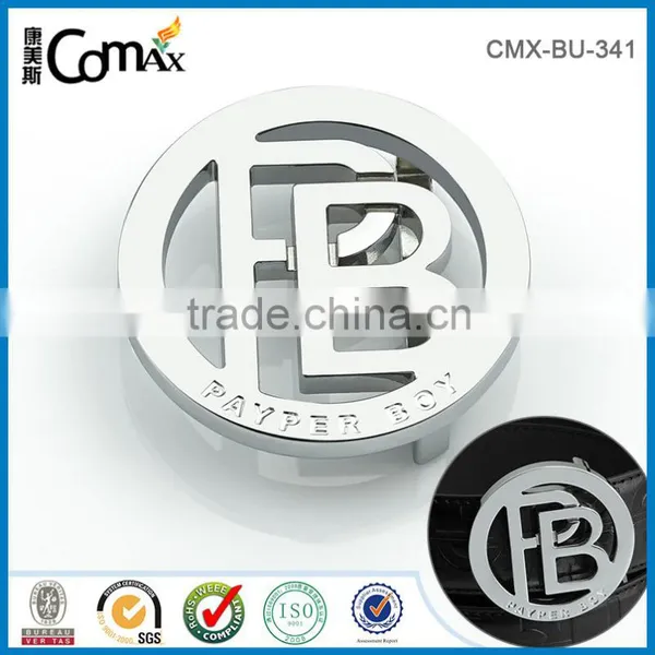 Hollow Round Metal Custom Belt Buckle With Engraved Logo photo-2
