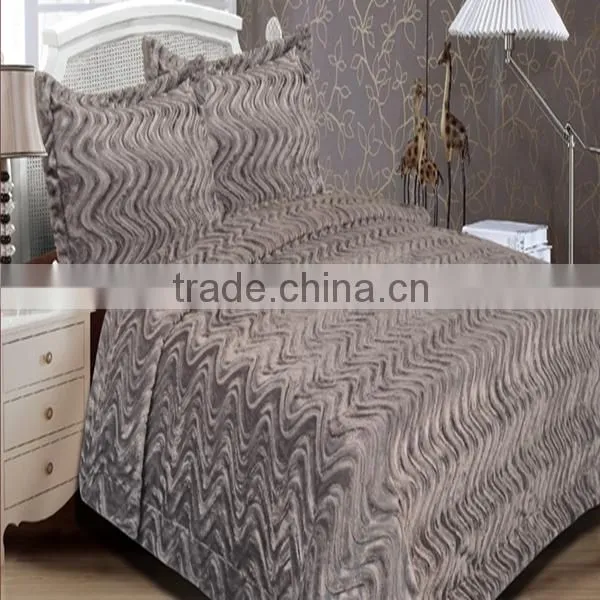 Modern High Quality Solid Color PV Plush Throw Faux Fur Blanket/mink Blanket photo-2