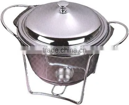 Round Soup Warmers With Chrome Line Stand