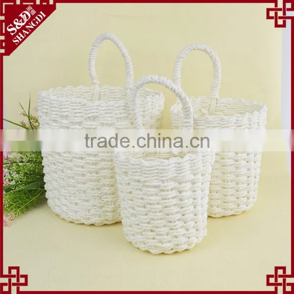 Wholesale Single Handle Design White Gift or Home Decorative Baskets photo-3