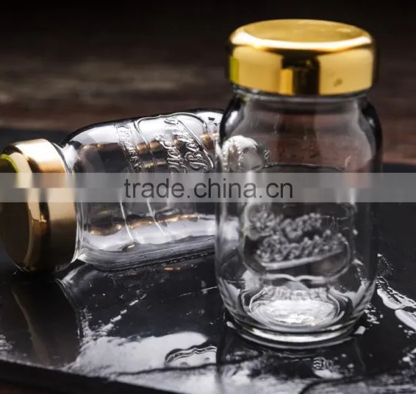 Glass Canning Jars With Golden Lips 240ml photo-2