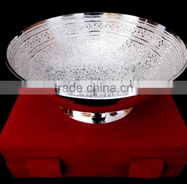 Promotional Gift New Year Gift Beautiful Silver Plated Brass Bowl photo-2