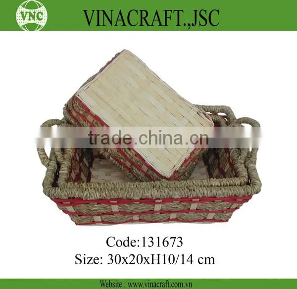 Bamboo and Seagrass Basket for Sales
