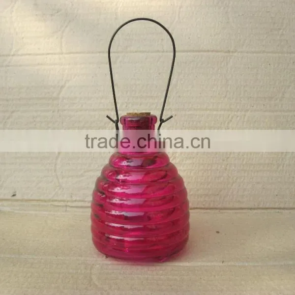 3 Sizes Colored Glass Wasp Trap Hanging Glass Bee Catcher, Glass Pest Catcher photo-4