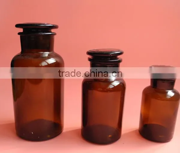 amber medicament glass lab bottle for chemical reagent