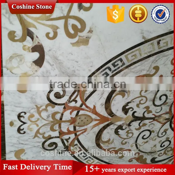 Factory Price Professional Design Waterjet Marble Stone Carpet Floor Tile photo-3