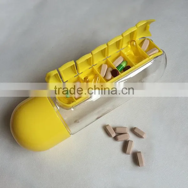 New Creative Daily Pill Box Organizer Bottle Outdoor Travel Water Bottle photo-4