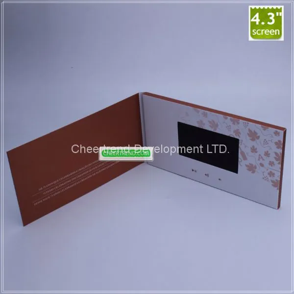 2017 Most Popular Souvenir 4.3″ Lcd Video Brochure in Paper Craft,video Brochure Card ,video Message Card photo-2