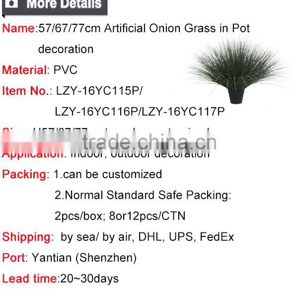 Artificial Potted Grass Synthetic Onion Grass in Pot Fake Onion Grass Pots Plant photo-6