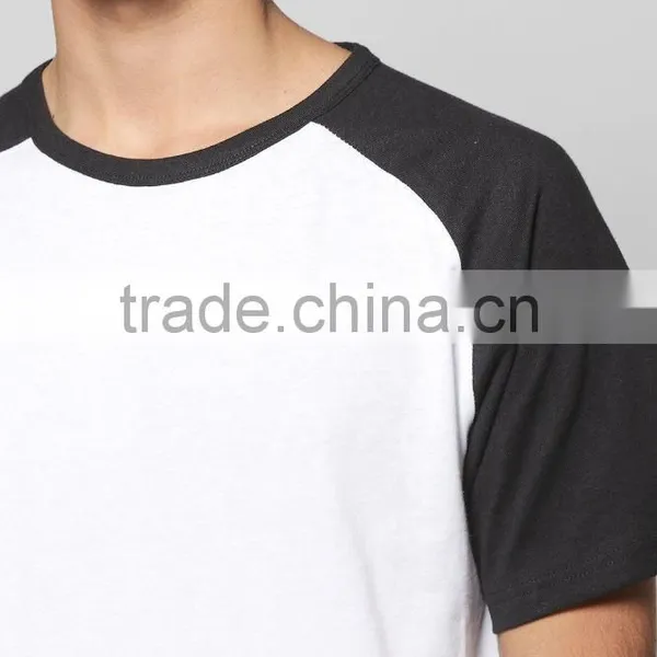 Blank Black Plain Baseball Jersey, 100% Cotton Short Sleeve Raglan Baseball T Shirt For Men photo-4