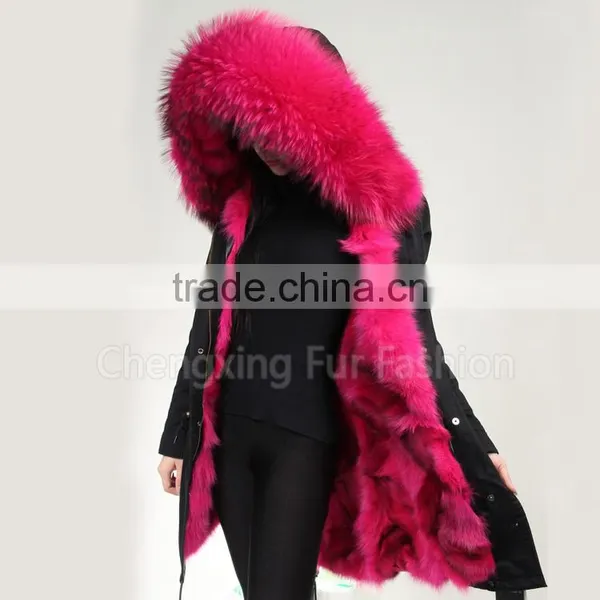 CX-G-P-12 Hot Selling Parka Coat Genuine Fox FUR Coat Women photo-6