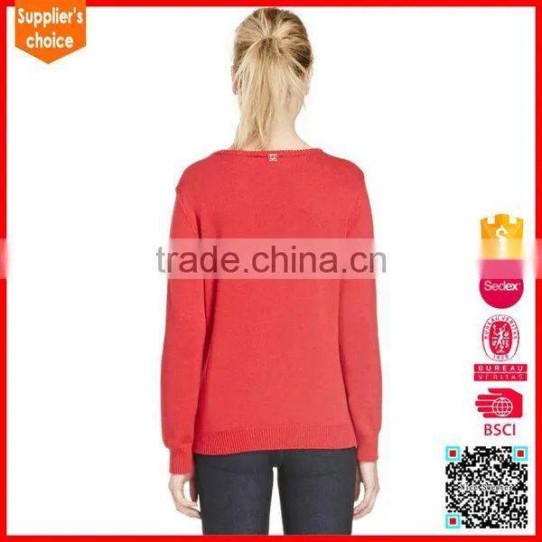 Hot Fashion Long Sleeve Custom Lady Sweater Free Knitting Patterns Intarsia photo-3