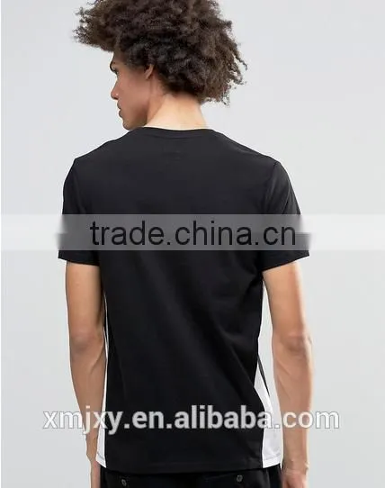 Summer New Style Men T-shirts Stitching T-shirt Hot Sale White and Black Stitch Made in China photo-2
