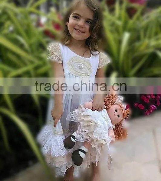Long Sleeved Vintage Lace Trimmed Tea Length Dress Gown Girls Christmas Satin Nightgown photo-2