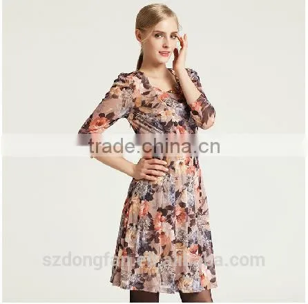 New Design Ladies Clothes Flower Fancy Dress Costumes Custom Dress Shirts With Seeve photo-3