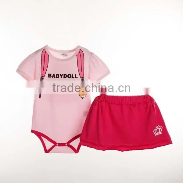 2016 Summer 2pcs Navy Style Miniskirt Jumpsuit Baby Girl Romper photo-5