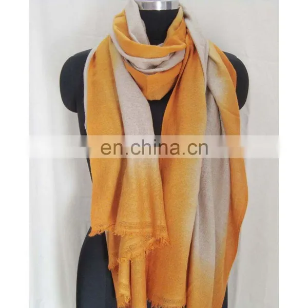 Cashmer Pashmina Wool Shawls With Ombre Dye photo-2