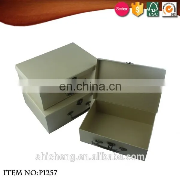 Hand Made Crafts Withe Paper Kids Travel Suitcase Box photo-5