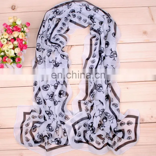 Wholesales Fashion Printed Gradient Chiffon Scarf photo-2