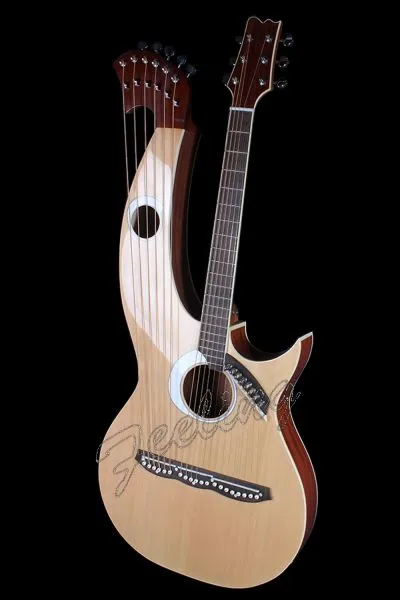 Double Neck Guitar Feeling Harp Guitar FMC-HPEQ photo-3