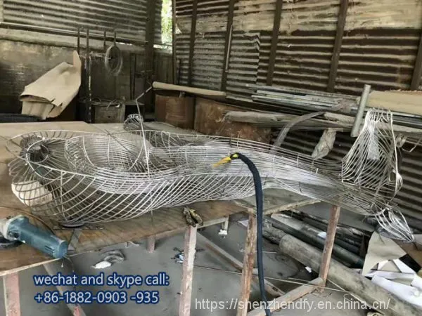 Customized Artwork Fish Stainless Steel Sculpture For Decoration Shopping Mall photo-2