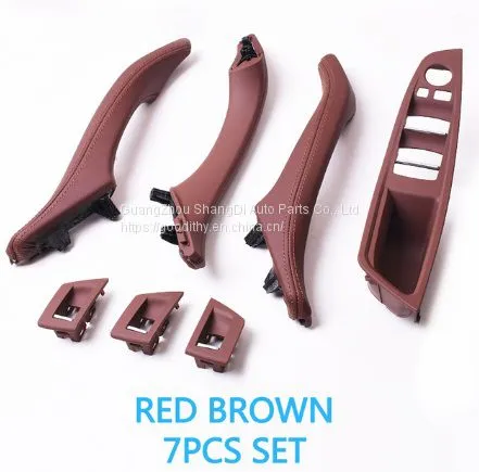 7 Colors 7PCS RHD Right Hand Driver Interior Door Quality Leather Pull Handle Set for BMW 5 Series F10 520 523 525 528 530 535 photo-2