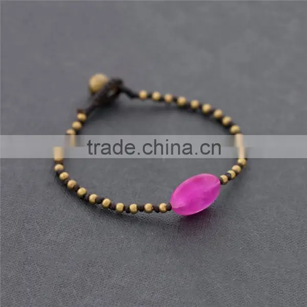 Fashion Wax Cord Woven Pink Charm -jewelry Wholesale Lots XE09-0191
