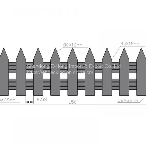 EH DECKING Composite Wood Picket Fence EHPF80 China Wpc Decking Boards Outdoor Wpc Decking Floor Wholesale photo-2