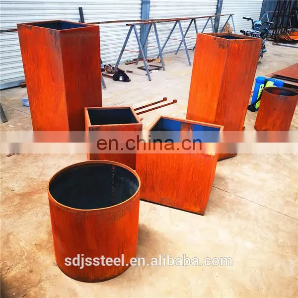 Large Corten Steel Rust Color Outdoor Planter photo-2