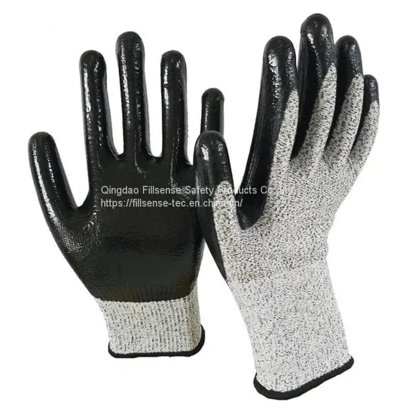 Anti Cut Level 5 HPPE Liner Cut Resistant Nitrile Gloves photo-4