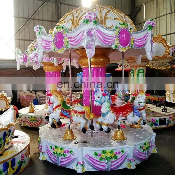 Outdoor 6 Seats Amusement Park Mini Fairground Horses Rides Small Carousel Horses Rides for Sale photo-2