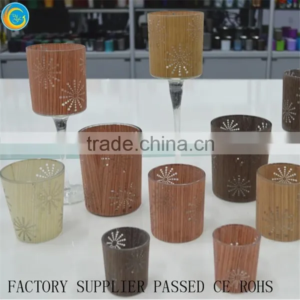 Online 2016 Glass Christmas Promption Candle Holder With Wood Cover Glass Candle Container Quality Choice photo-6