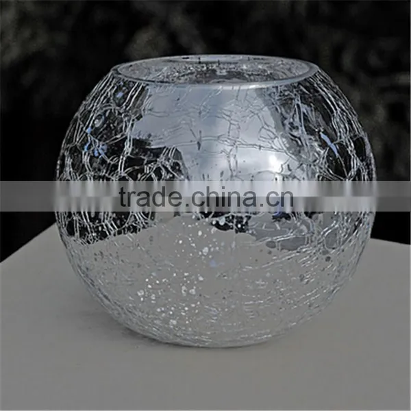 Crackle Mirror Ivy Bowl Silver / Glass Candle Holder / Glass Vase For Flower / Wedding & Home Decor Quality Choice photo-2
