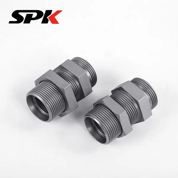 Parker GSV Compression Bulkhead Fitting, High-Pressure Hydraulic Tubing Adapter Bulkhead Fitting, 6D Series Carbon photo-3