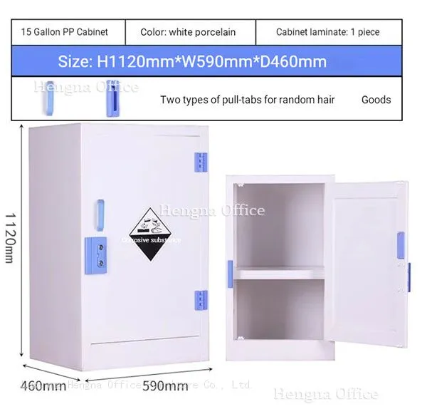 Acid Storage Cabinet | Polypropylene Lab Cabinet HN-PP800 - Leak-proof Tray & Double Lock Security for Chemical Safety photo-3
