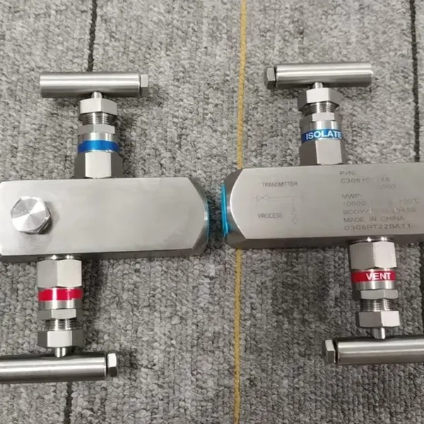 Customized 1/2NPT(M)-1/2NPT(F) High Temperature Resistance Transmitter Valve Stainless Steel Pressure Gauge Two-Valve Manifold 316SS photo-4