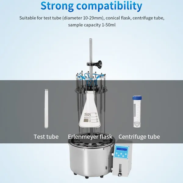 Tuohe Water Bath Nitrogen Blowing Instrument SD-12 Laboratory Concentration Equipment 12-position photo-4
