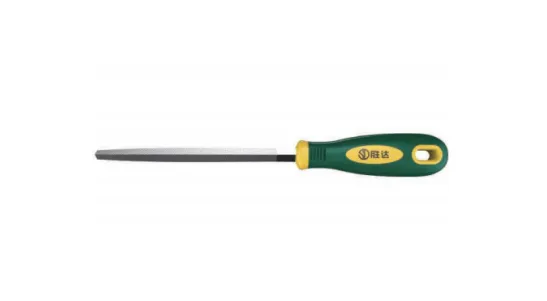 Square File with Dual‑Color Plastic Handle, Medium‑Tooth High‑Carbon Bearing Steel Flat‑Angle Metal Polishing Tool in 6/8/10/12 inch