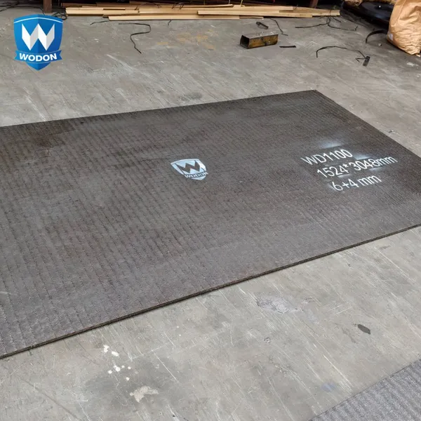 Carbon Steel Substrate Heavy Impact Resistant WD1100 Chromium Carbide Overlay Wear Plate photo-4