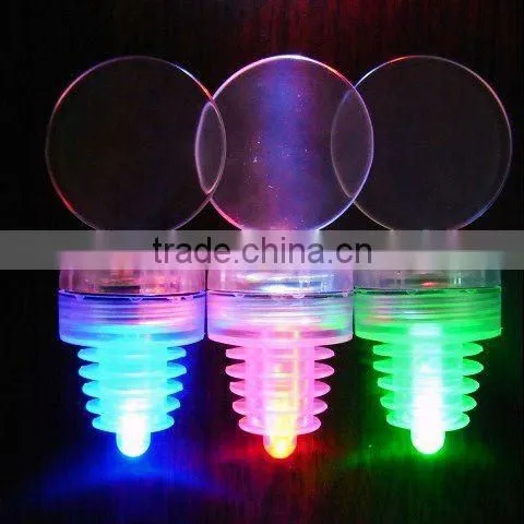 Plastic Led Logo Stopper for Bottle/ Bar Accessories &colorful Led Wine Stopper