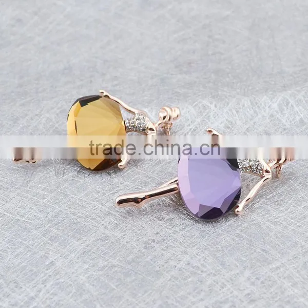 Dancing Girl Cheap Vintage Rhinestone Brooch Multicolor Skirt Brooch photo-4