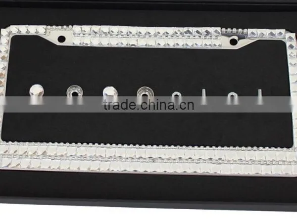 Girl Zinc Alloy License Plate Frames Diamond Crystal Bling License Plate Frame photo-3