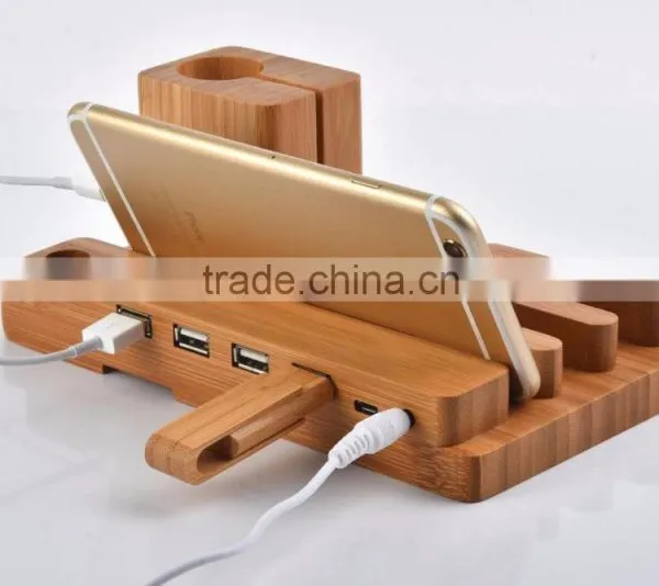 2016 New Arrival Luxury Bamboo Material Stand Holder for Apple Watch Iphone Ipad photo-3