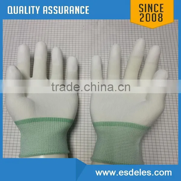 Hot Sale ESD Clean Fabric pu Dotted Safety Glove photo-6
