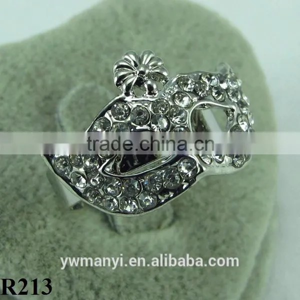 Fashion Mysterious Mask Rhinestone Plated Silver Ring Unique Kind of Style Ring R213 photo-3