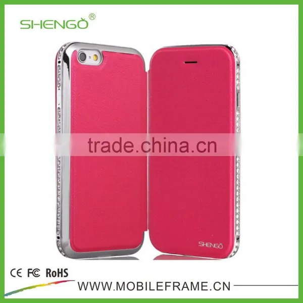 Wholesale Diamond PU Leather Flip Case for IPhone 6 photo-5
