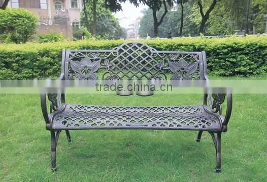 French Style Cast Aluminum Iron Metal Park Bench Garden Chair photo-6
