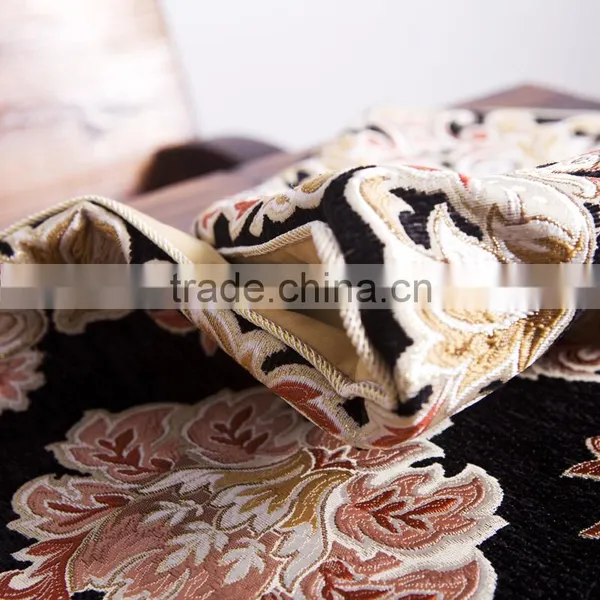 Plus 100% Linen Table Runner Pure Natural Linen Hemstitch Table Runner Black Flower Linen Table Runner photo-2
