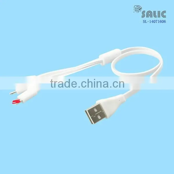 40 cm 3 in 1 Flat Noodle Data Cable for Mobile Phone