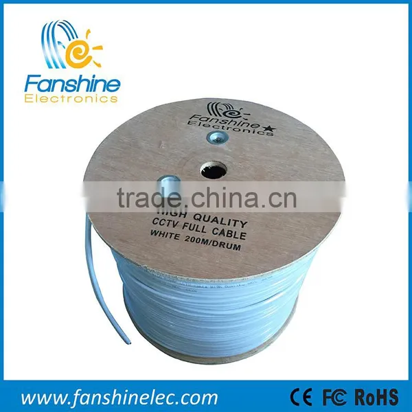Fanshine White Color 200M 3C Braided CCTV Camerea Full Cable With High Quality photo-2